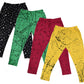 IndiWeaves Girls Combo Pack of Cotton Printed Capri (Black/Green/Maroon/Yellow_1314 Years) Pack of 4