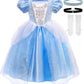 Axaxa Cinderella Costume For Girls Cinderella Dress Princess Dresses For Girls With Accessories Set 4-7Y