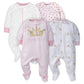 Gerber Baby Girls 4 Pack Sleep 'N Play Footie Castle 3-6 Months