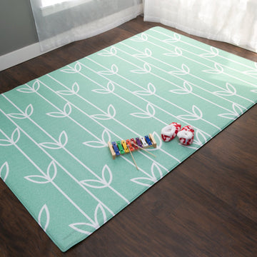 Baby Care Play Mat (Large, Sea Petals - Green) 82'' X 55'' Original One-Piece Reversible Rollable Waterproof Play Mat For Infant
