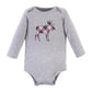 Hudson Baby Unisex Bodysuits Cotton Long-Sleeve Pink Moose, 3-6 Months, Pink Moose 3-Pack, 3-6 Months Us