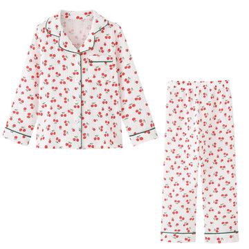 Acestar Toddler Baby Girl Pajama Set, Boys Long Sleeve 100% Cotton Sleepwear 2 Piece Pjs Set For Kid - Button Down Loungewear (W