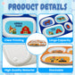 4E'S Novelty Set Of 4 Melamine Dinner Plates For Kids Boys - Divided Plates For Picky Eater, Bpa Free, Toddler Eating Essentials