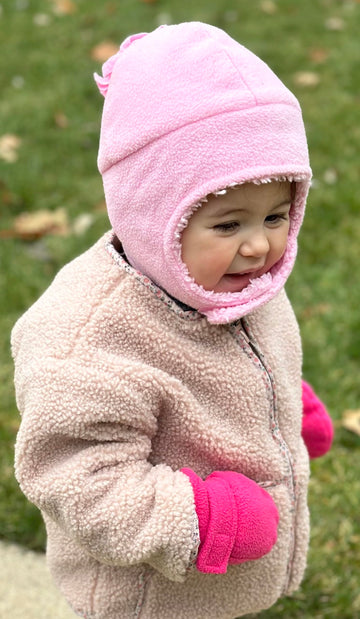 N'Ice Caps Baby Toddler Mittens Kids 2 Pairs Fleece Gloves Winter Warm Sherpa Lined (Pink/Light Purple Pack - Infant No Thumbs,