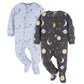Gerber Baby Boy'S Toddler Loose Fit Flame Resistant Fleece Footed Pajamas 2-Pack, Space, 2T
