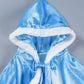 Party Chili Fur Princess Hooded Cape Cloaks Costume For Girls Dress Up Blue 4-5 Years(120Cm)