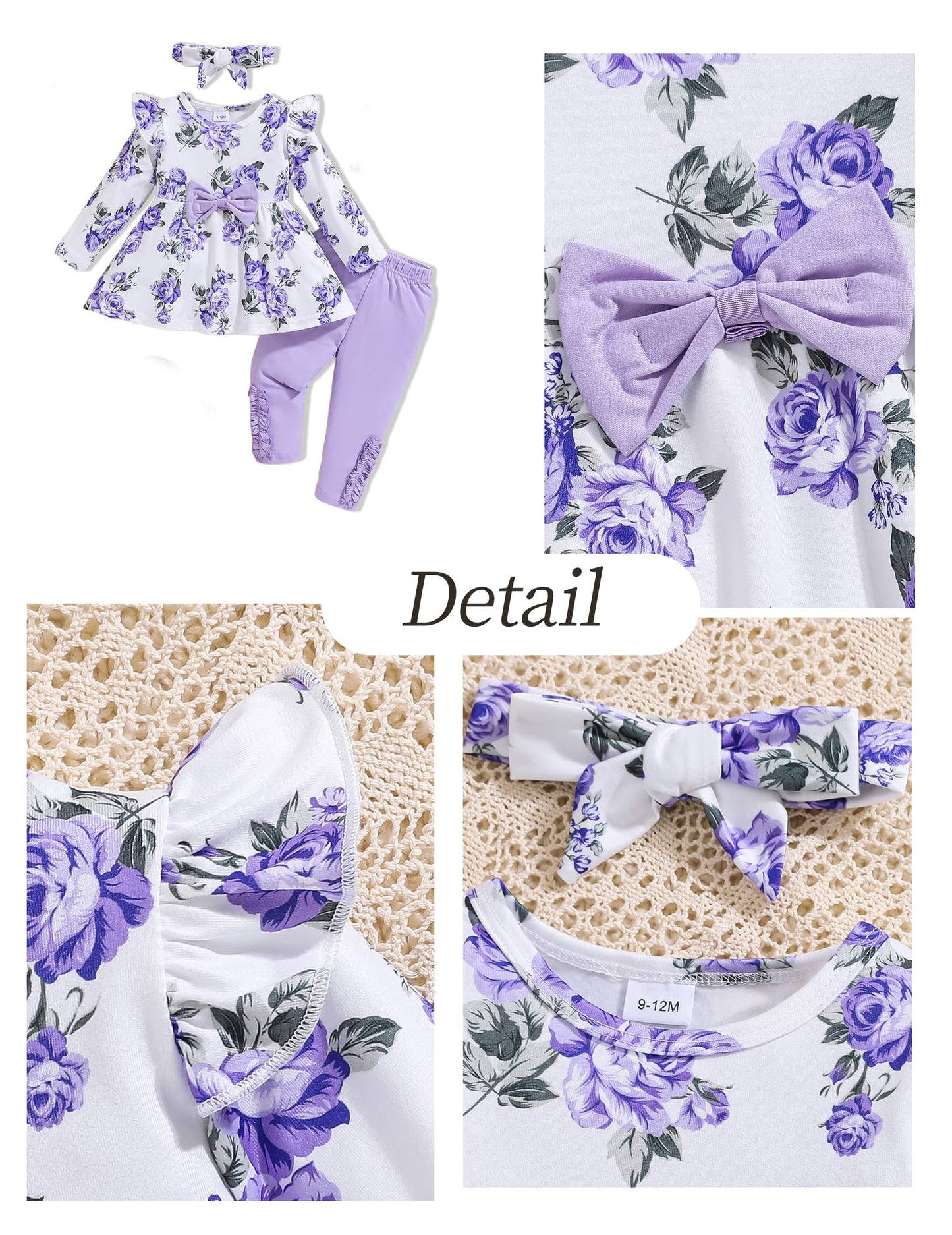 2T Girl Clothes 3T Toddler Girl Clothes Baby Girl Outfits Fall Cute Ruffle Shirt Top Floral Pants Set Infant Winter Clothes For