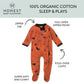Honestbaby Sleep And Play Footed Pajamas One-Piece Sleeper Jumpsuit Zip-Front Pjs Organic Cotton For Baby Boys, Unisex, Batty, 3