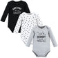 Hudson Baby Unisex Baby Cotton Long-Sleeve Bodysuits Mom Dad Moon Back, 9-12 Months