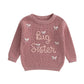 Amnnchya Toddler Infant Baby Girl Knit Sweater Big Sister Little Sister Matching Outfits Long Sleeve Pullover Sweatshirt (Colorf