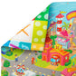 Baby Care Play Mat (Large, Playful - Zoo Town) 82 x 55 Original One-Piece Reversible Rollable Waterproof Play Mat for Infant