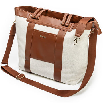 Sunveno Diaper Bag Tote, Large Capacity Baby Bag For Mommy With Changing Pad (Brown)