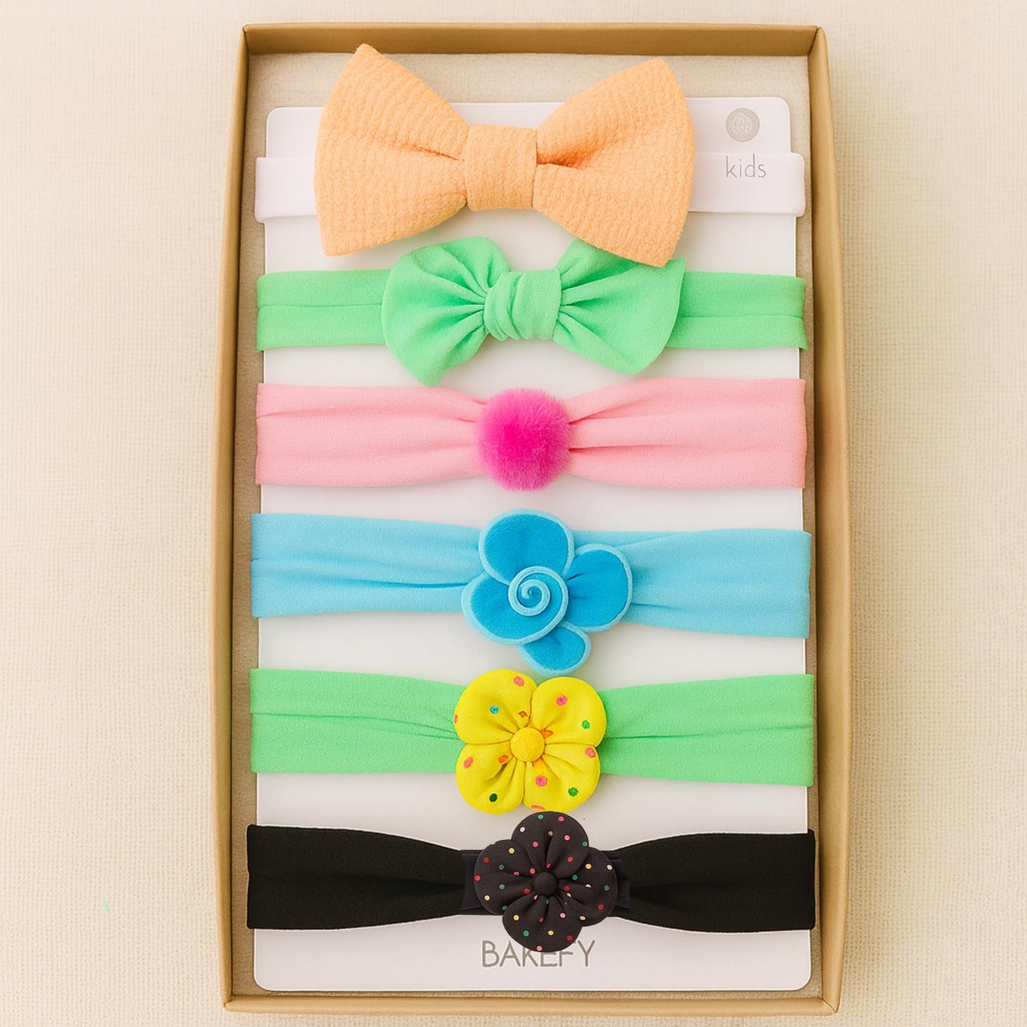 Bakefy 6 Style Combo Super Soft Stretchy Baby Girl Wide Headbands With Flower Headwraps Hair Bows Bands Accessories For Baby Gi