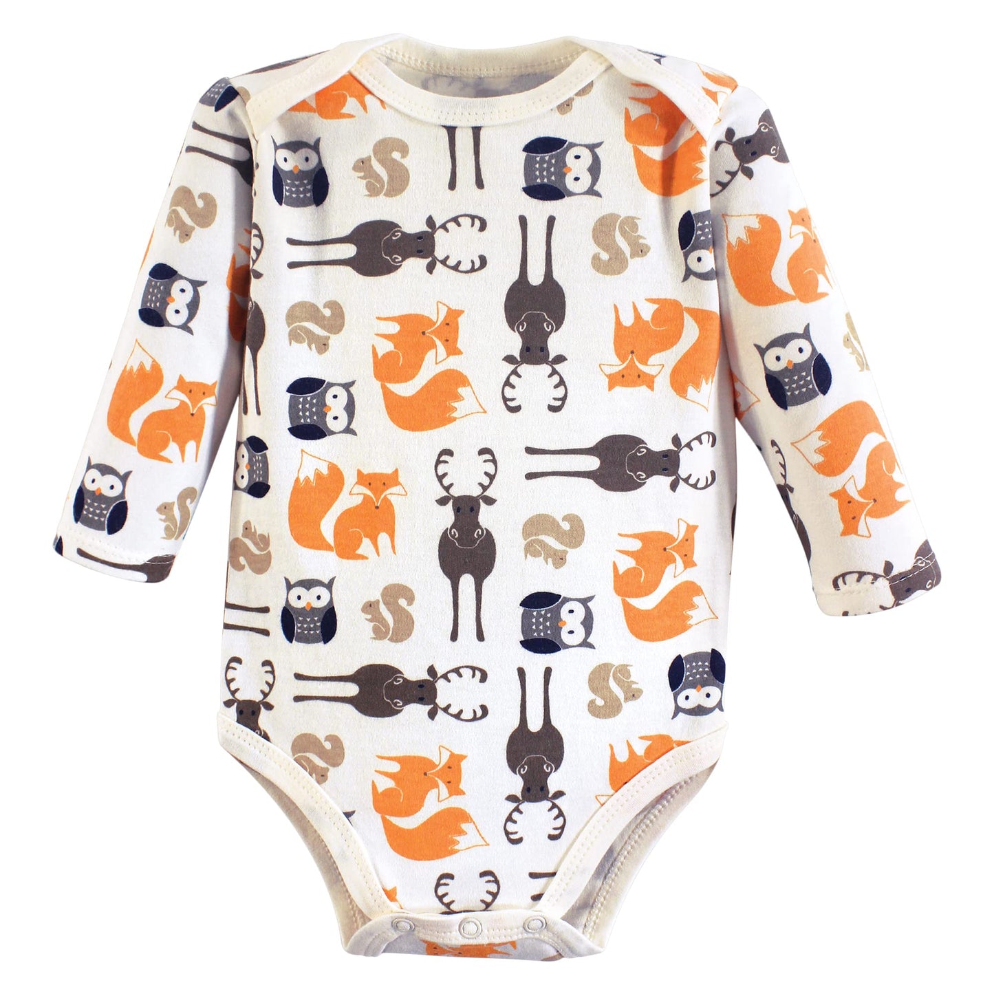 Hudson Baby Unisex Baby Cotton Long-Sleeve Bodysuits, Forest, 0-3 Months