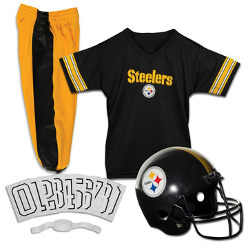 Franklin Sports Pittsburgh Steelers Kids Football Uniform Set - NFL Youth Football Costume for Boys & Girls - Set Includes Helme