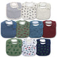 Hakochia Baby Bibs Organic Cotton Soft Absorbent Baby Bandana Drool Bibs With Adjustable Snaps For Boys Teething And Drooling 3-