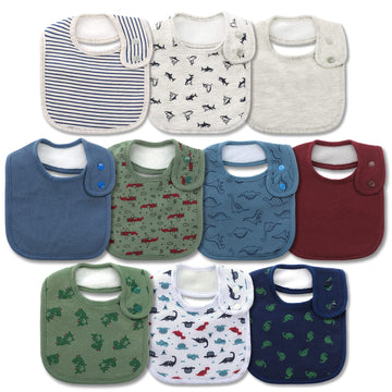 Hakochia Baby Bibs Organic Cotton Soft Absorbent Baby Bandana Drool Bibs With Adjustable Snaps For Boys Teething And Drooling 3-