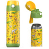 Jarlsona Kids Water Bottle - Mali - Insulated Stainless Steel Water Bottle With Chug Lid - Thermos - Girlsboys (Safari Mosaic, 1