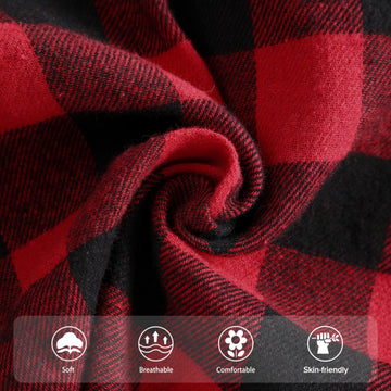 Furemos Toddler Boy Clothes Plaid Boys Long Sleeve Shirt Red Flannel Tops Boys Christmas Outfits(1-2T) Red