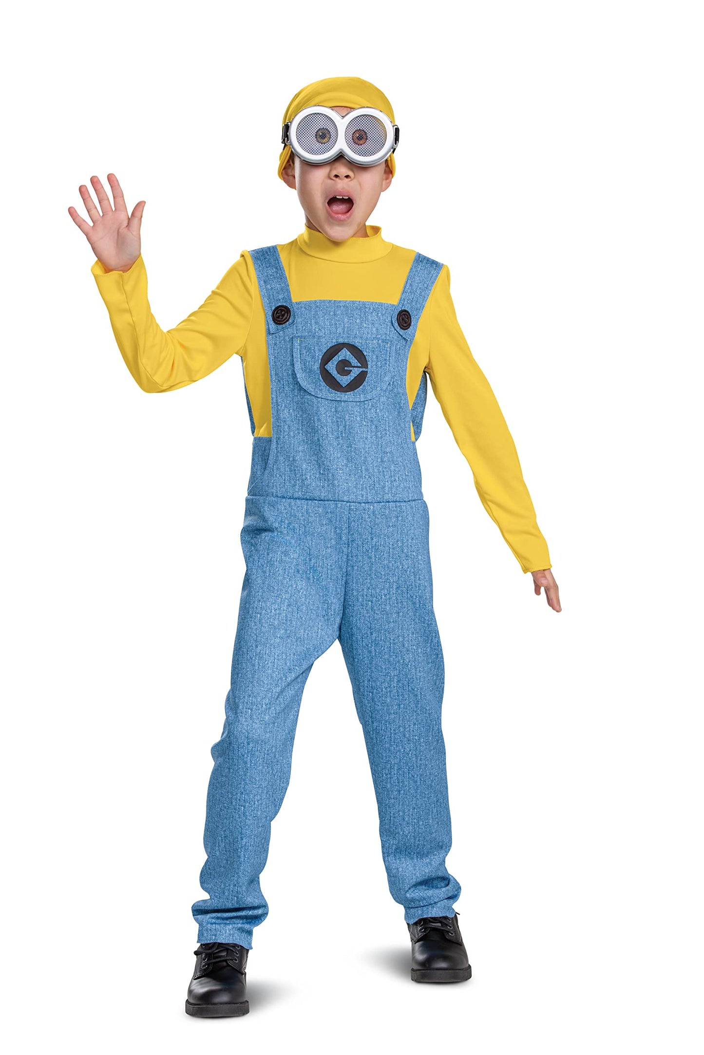 Disguise Bob Minions Costume for Kids, Official Minion Jumpsuit Outfit with Goggles and Hat, Classic Size Medium (7-8)
