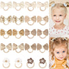 20Pcs Kahki Boutique Baby Girl Hair Ties With Flowers Bow, Hair Bow Ties For Toddler Girls, Elastics Ponytail Holders Pigtails R