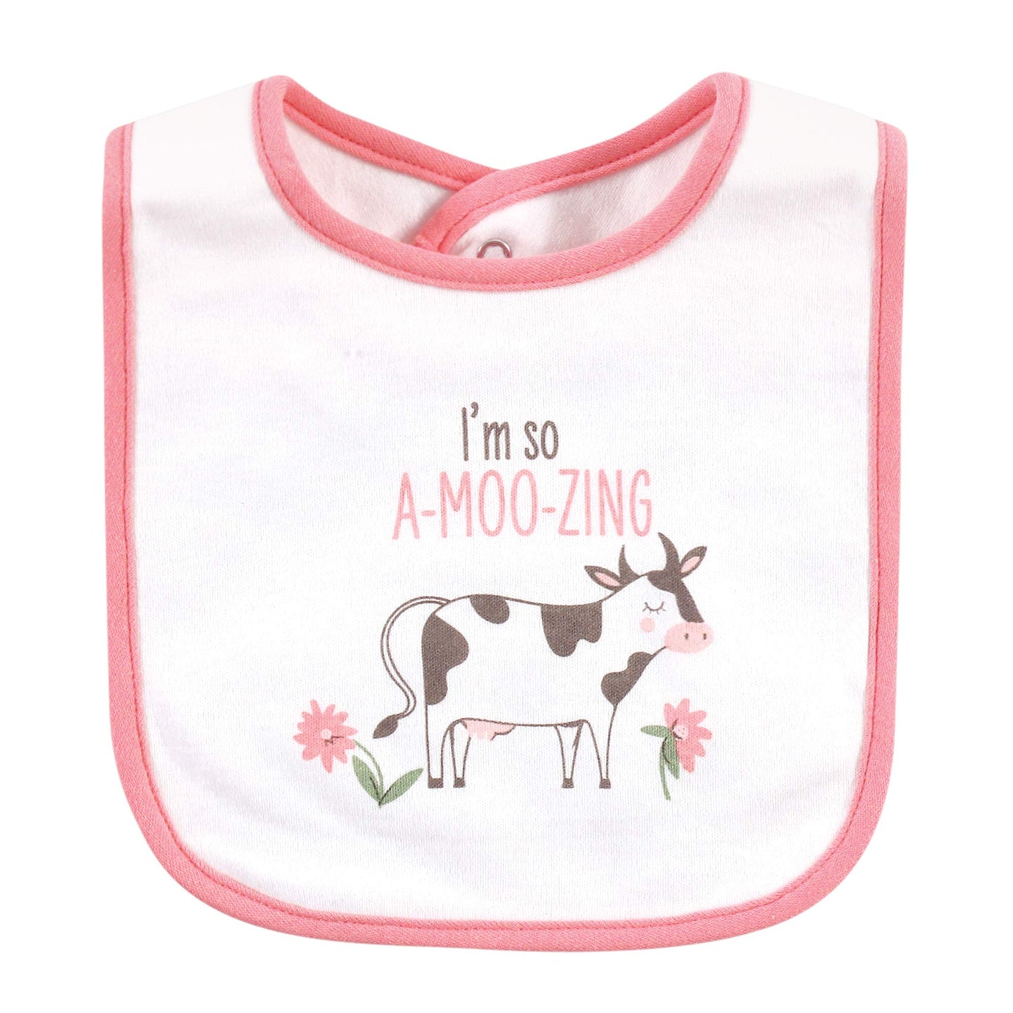 Hudson Baby Unisex Baby Cotton Bibs, Hogs And Kisses, One Size