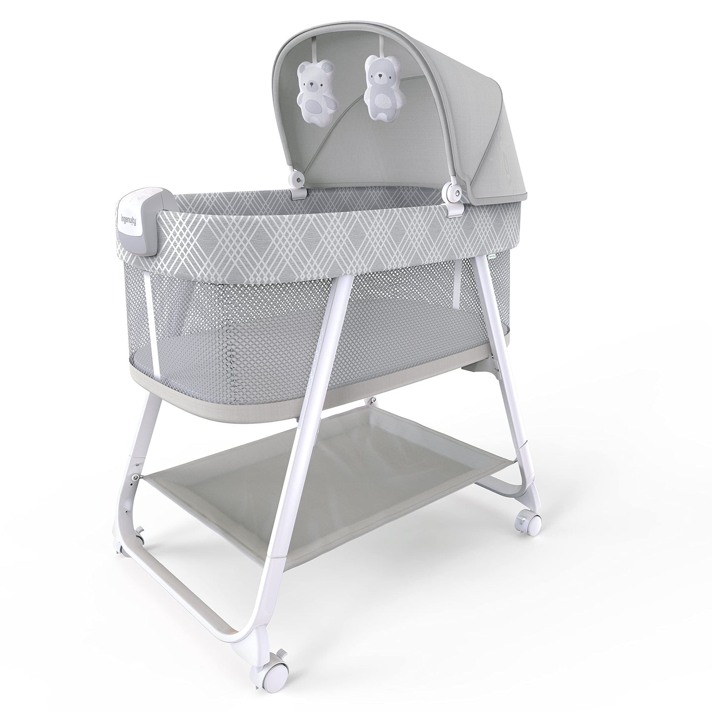 Ingenuity Lullanight Soothing Bassinet For Baby With Locking Wheels & Night Light, Newborn To 5 Months, Gem, 33.4X20.6X43.8'