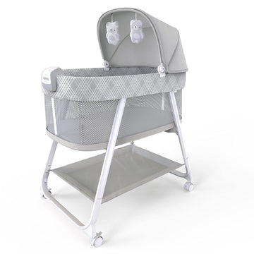 Ingenuity Lullanight Soothing Bassinet For Baby With Locking Wheels & Night Light, Newborn To 5 Months, Gem, 33.4X20.6X43.8'