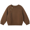 Pureborn Baby Boys Pullover Sweater Crew Neck Cotton Knit Button Closure Caramel 12-18 Months