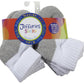 Jefferies Unisex Baby Sport Quarter 6 Pk - White/Gry - 5-6.5