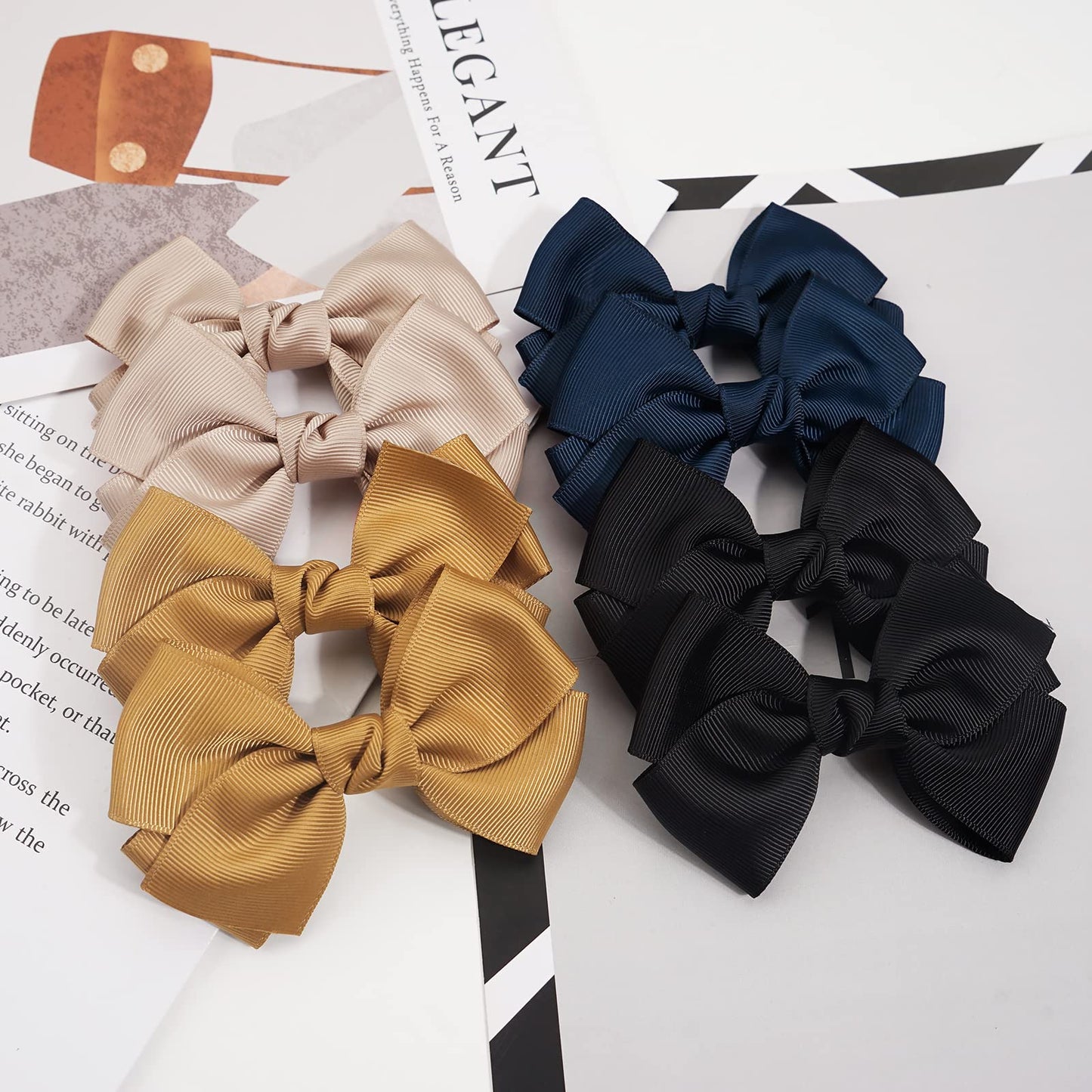 C  Llot40Pcs 4 Inch Hair Bows For Girls Grosgrain Ribbon Toddler Hair Bows Alligator Clips For Baby Girls Kids Teens Back To Sch