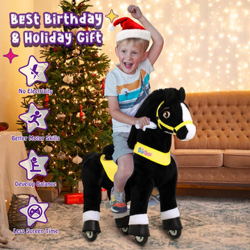 PonyCycle Pony Cycle 4-8 Ride on Pony Toy Spring Rocking Horse Riding Toy Essential Model E (35.4 Height/Size 4) Horse Rider Rid