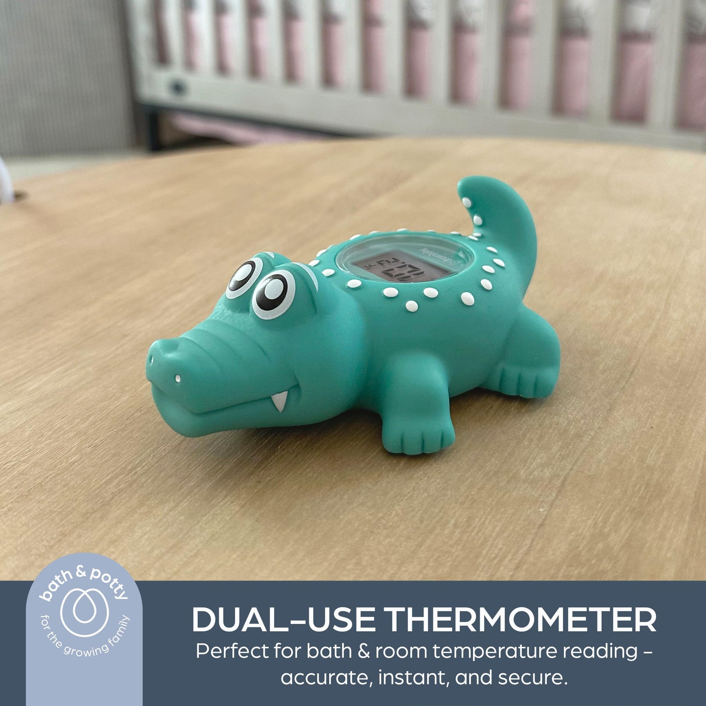 Dreambaby Floating Crocodile Bath Thermometer - Water Temperature Monitoring For Newborns, Infants, Toddlers - Rubber Croc Toy W