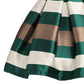 Nssmwttc Girls Off Shoulder Dress Kids Christmas Sunday Halloween Baptism Christening Ball Gown Stripe Dresses (Green,140)