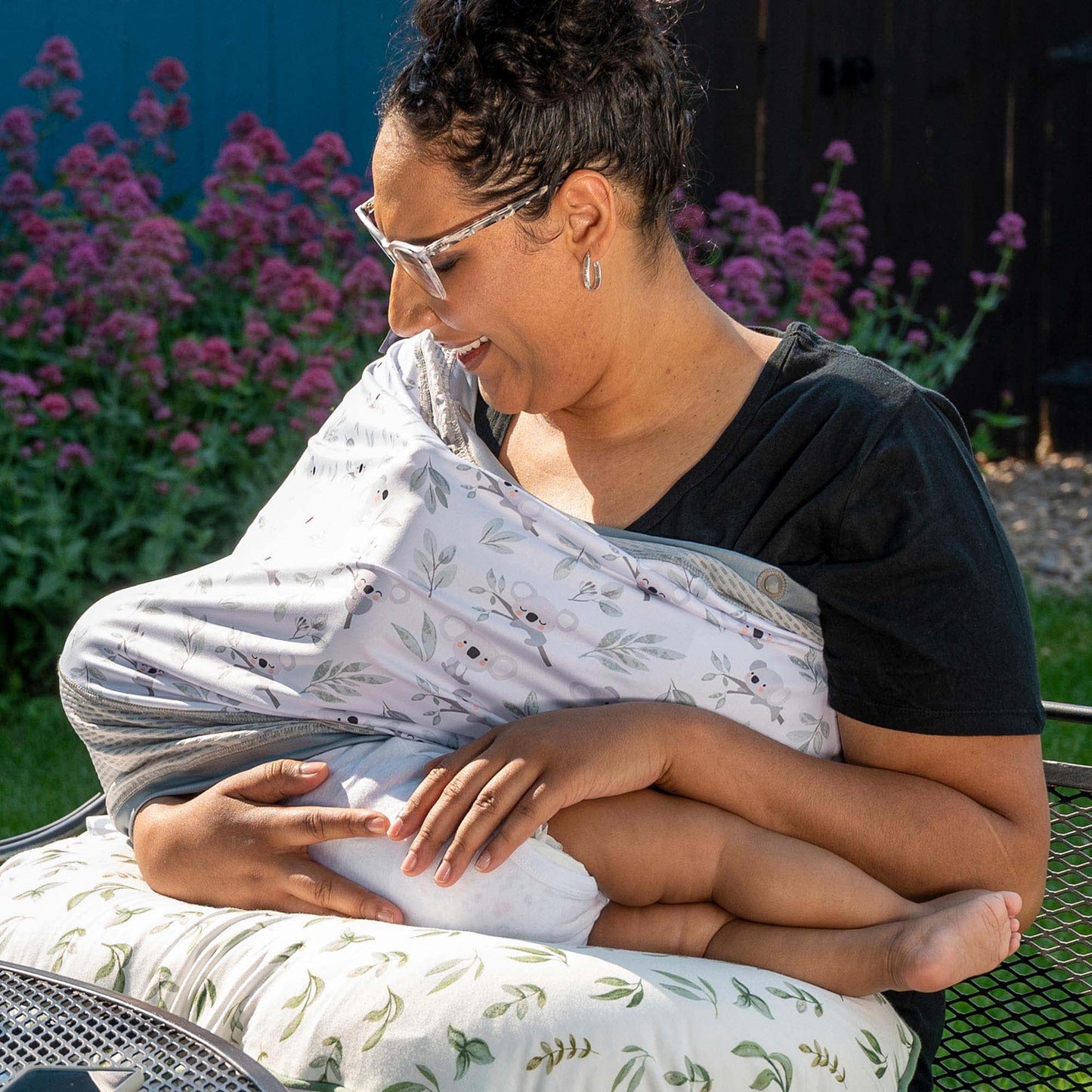 Boppy 4 And More Multi-Use Cover, Koala, Quick-Dry Upf 50+ Knit And Breathable Mesh, Versatile For Car Seat Canopy, Nursing Cove