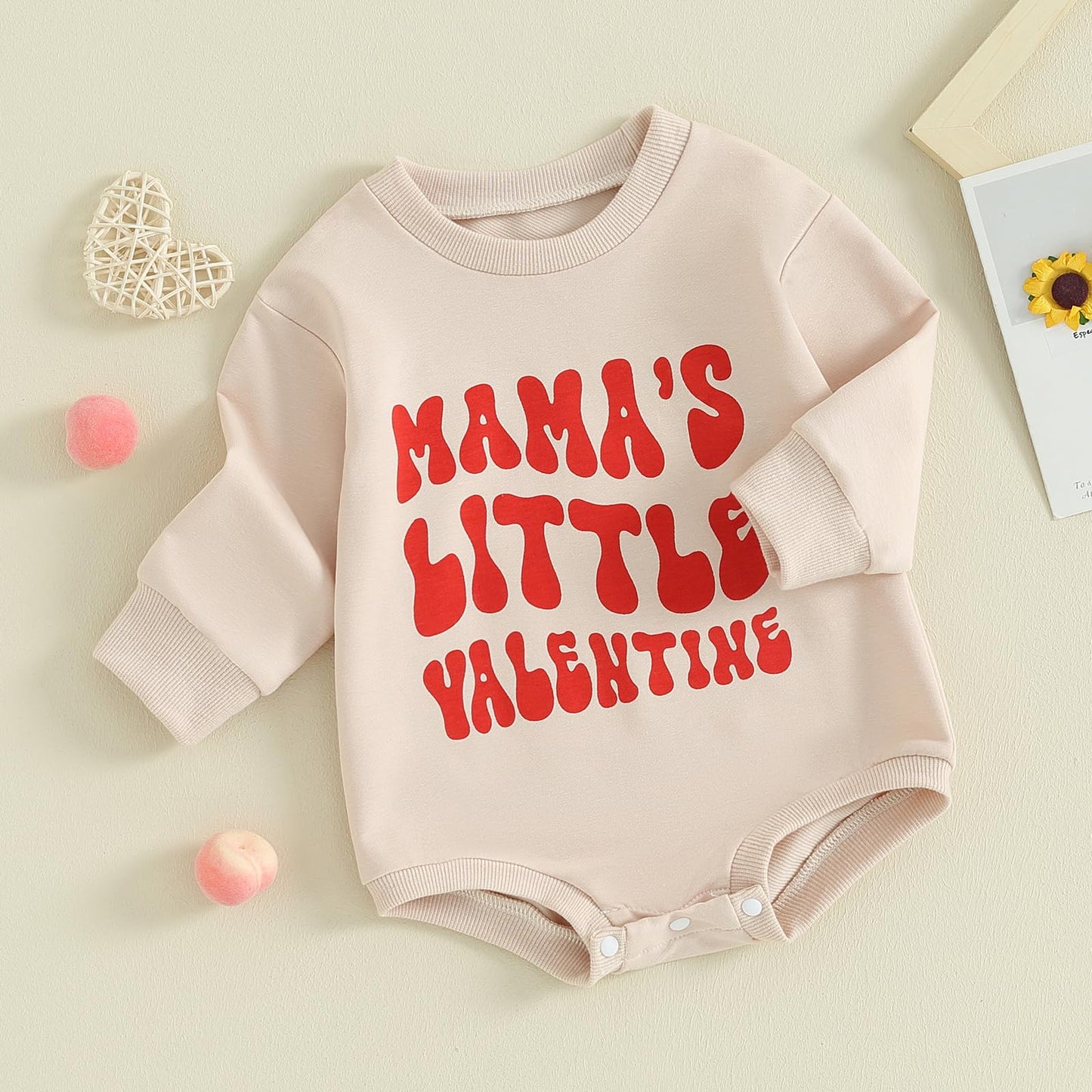 Fiomva Valentines Day Baby Girl Outfit Newborn Bubble Romper Toddler Crewneck Sweatshirt Infant Cute T Shirt Clothes (C1 Mama'S