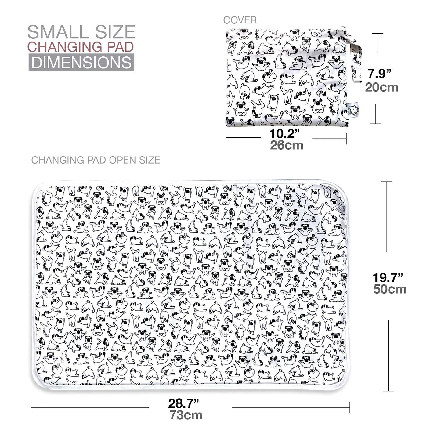 Flockthree Waterproof Baby Diaper Changing Pad With Storage Bag (28.7' X 19.7') Washable Wipeable Reusable Leak Proof Diaper T