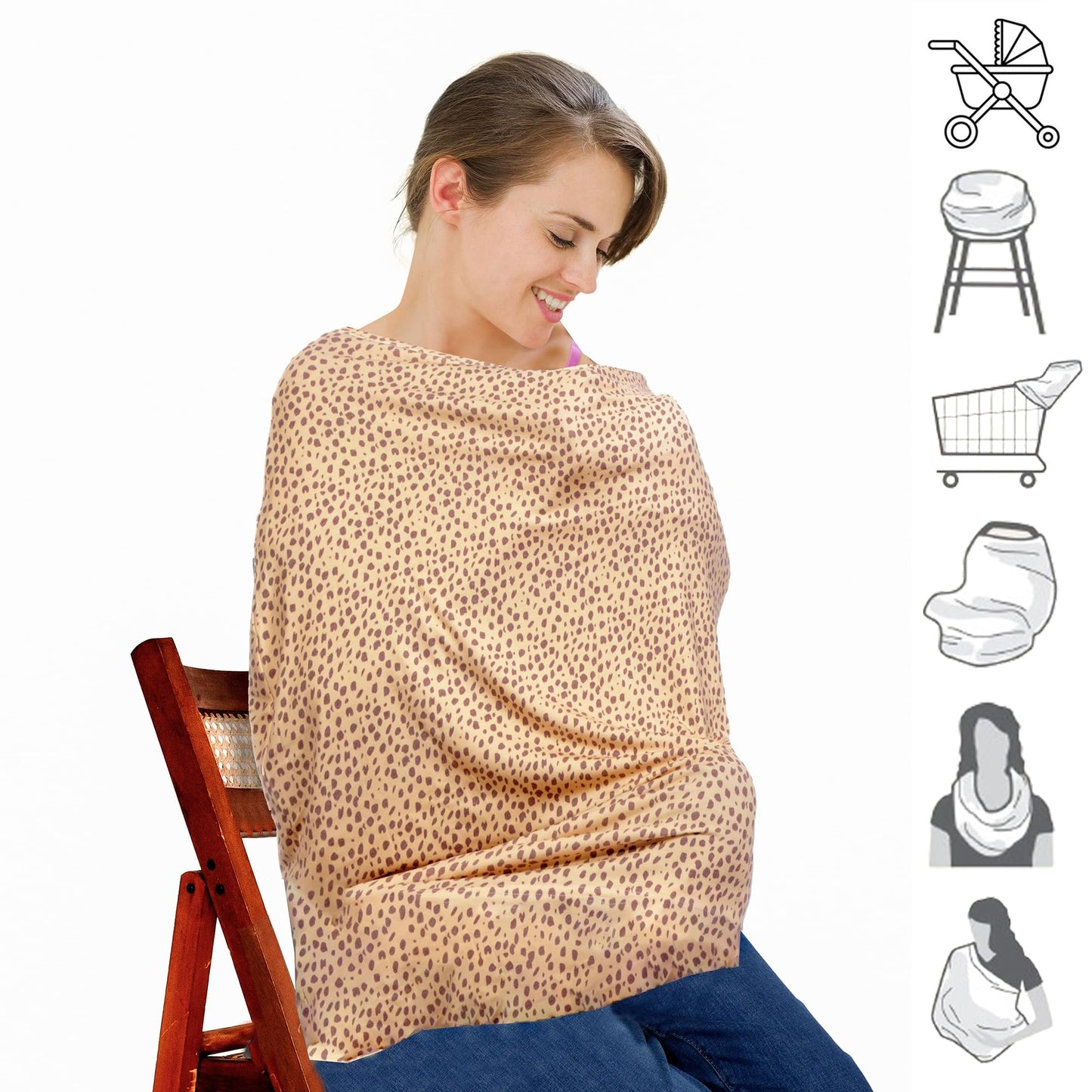 Kiddystar 4 In 1 Fashionable Multi-Purpose Infant Nursing Cover, Infinity Scarf & Shawl, Floral