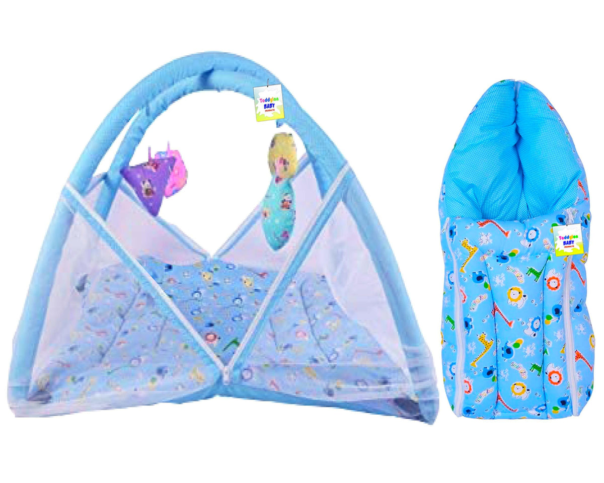 Toddylon Baby Bedding Set New Born Baby Bed | Mattress | Mosquito Net | Carry Bag | Essentials | Carry Bag | Cotton Combo | Infa