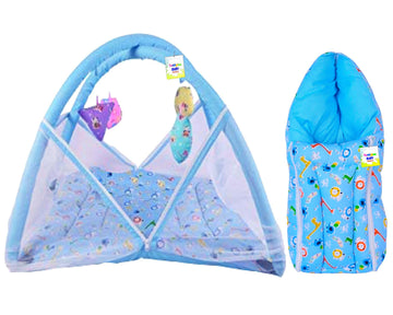 Toddylon Baby Bedding Set New Born Baby Bed | Mattress | Mosquito Net | Carry Bag | Essentials | Carry Bag | Cotton Combo | Infa