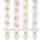 Stadela Baby Fabric Pacifier Clip Holder, Plastic Clip, 4-Pack, Wildflowers Pattern, Charlotte Set
