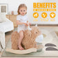 Baby Rocking Horse for 1 Year Old,Wooden Cow/Yak Horse Rocking with Wicker Plush Wooden Ride On Toy for 2 Years Old Girl&Boy Nur