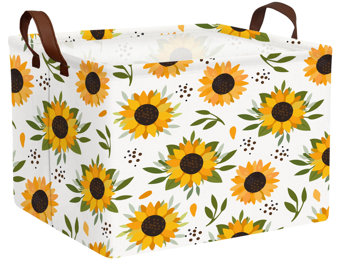 BOOHIT Sunflower Empty Gift Storage Basket Collapsible Canvas Baby Toy Bin Decor(Yellow)