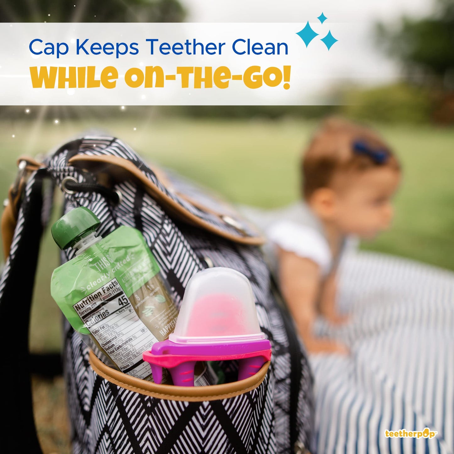Teetherpop Fillable Silicone Teether for Babies - Cooling Teething Relief - Breastmilk Popsicle Molds for Teething with Spill-Pr