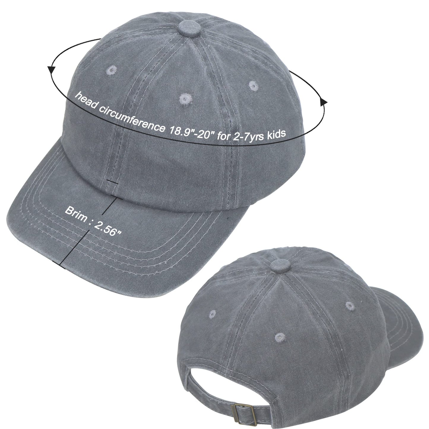 Utowo Kids Baseball Hat For Boys Distressed-Washed Cotton Baseball Cap For Toddlers