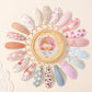 Doboi 40Pcs Toddler Hair Clips Baby Girl Hair Bows Clips Floral Print Non Slip Wrapped Snap Heart Shaped Hairpins Flower Clips F