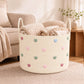 LemonRoad Cream Heart Laundry Hamper Large Cotton Rope Storage Basket