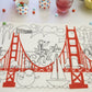 Modern-Twist 10 X 14 Reusable, Waterproof Coloring Mark-Mat Sheet For Kids, 100% Food-Grade Silicone, Pack Of 1, San Francisco