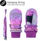 F Flammi Toddler Kids Snow Mittens With String Waterproof Ski Mittens Thinsulate Winter Gloves For Baby Girls Boys(Blink Purple,