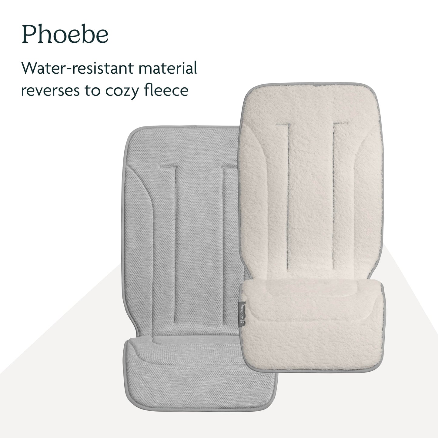 Uppababy Reversible Seat Liner/Water-Resistant And Comfortable/Easy Stroller Attachment/Phoebe (Breathable Light Grey/Cozy Fleec